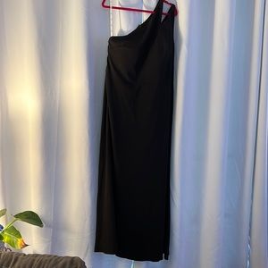 Black Bridesmaid Dress with Slit